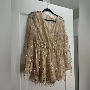 Sparkly gold sequin romper